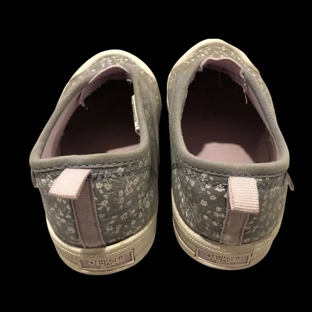 OshKosh B'Gosh Girl's Slip-On Sneakers in Grey and‎ Pink